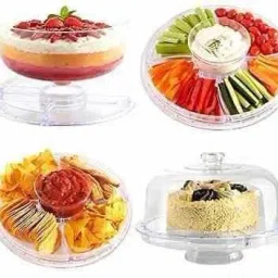 ivar 6-in-1 Acrylic Cake Stand Multifunctional Serving Platter and Cake Plate (1pc) Acrylic Cake Server image 3