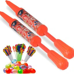 (2 Pichkari + 3 Magic Balloon)Pipe Pichkari for Kids Holi & Pool Party Fun Water Gun-image-87
