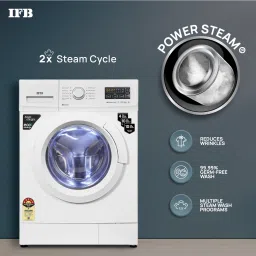 ifb 7 kg with Steam Wash, Aqua Energie, Anti-Allergen Fully Automatic Front Load with In-built Heater White image 2