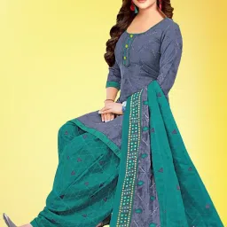 Unstitched Crepe Salwar Suit Material Printed-image-34