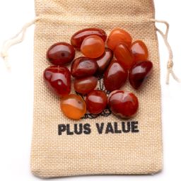 Natural Carnelian Tumbled Pebbles Stone 100gm in Jute Bag Regular Asymmetrical Crystal Pebbles-image-37