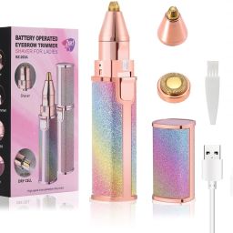 MACVL 2 in 1 Eyebrow Razor Facial Hair Remover, Eyebrow Lips Nose Body Hair Cordless Epilator-image-60