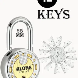 Active Round 65mm Lock for Home Gate Shop & Shutter, Double Locking 12 Keys Padlock-2