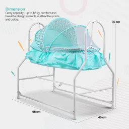 baybee 2 n 1 Multifunction Swing Cradle for Baby Foldable Mosquito Net & Bedding Pillow image 5