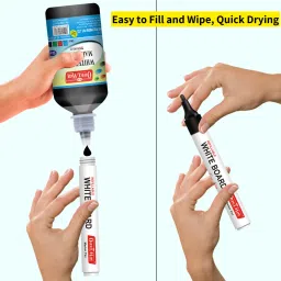 soni officemate Whiteboard Marker Ink, Black Color, 500 Ml - Pack of 1 500 ml Marker Refill image 4