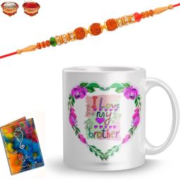 Bracelet G-R-111-AF-11 Mauli Thread Rakhi, Mug, Chawal Roli Pack, Greeting Card Set-image-98