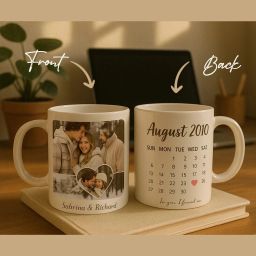 Personalized Ceramic Cup with Photos, Name & Date – Premium AAA Grade Ceramic Coffee Mug-17