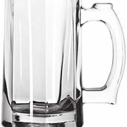 (Pack of 2) Funky Stylish Transparent Beer Mug Glass with Premium Handle-500 ml (Set of 1)_2 Glass Beer Mug-image-9