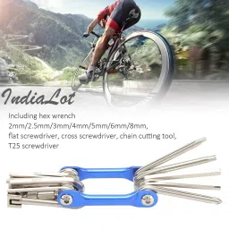 indialot Cycle Tool Kit Multi Purpose 11 In 1 Allen Key Spoke Wrench 3543 Bicycle Brake Disk image 3