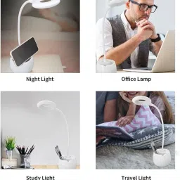 akr Long Arm Study Desk Light with 3 Shades Design Rechargeable LED Touch On/Off Switch Study Lamp (18 cm, Professional) Study Lamp image 5