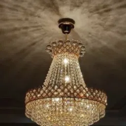 Crystal Gold polish metal 480mm chandelier hanging ceiling pendant jhoomer Chandelier Ceiling Lamp-image-74