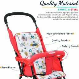 baybee Baby Stroller Pram with Canopy, Parent Handle, Adjustable Seat, and Safety Belt Stroller image 5