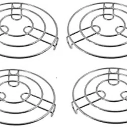 Steel Round Table Ring Set, Hot Pot Stand, Trivet, Set of 4 MIRROR Trivet-7
