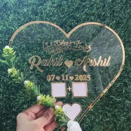 Personalized Acrylic Couple Thumb Impression Gift 12 inch Wedding Thumb Print-image-64