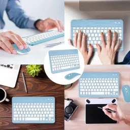 Astrill Wireless Bluetooth Keyboard and Mouse Combo, Slim LED Keyboard for iOS/Android Wireless, Bluetooth Standard Multi-device Keyboard Compatible with Desktop, Laptop, Tablet image 5