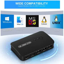ULTRABYTES HDMI USB KVM Switch Selector for 2 Computers Share Keyboard Mouse Printer Media Streaming Device image 5