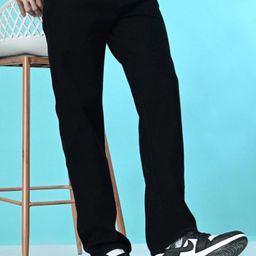 moda rapido Men Loose Fit Mid Rise Black Jeans-picture-48
