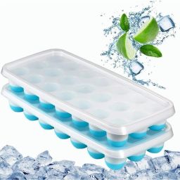 Silicon ice cube easy release push up tray|21 cavities ice cube tray Blue, Multicolor Silicone Ice Cube Tray-27