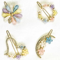 4 Pcs Premium Metal Crystal Rhinestone Back Clip/ Hair Clip/ Hair Pin. Korean Hair Clip-image-38