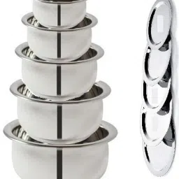 Stainless Steel Serving Bowl handi set of lid 5 cookware dinner storage cooking bowl-picture-18