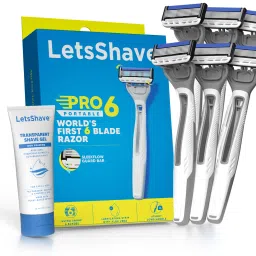 Pro 6 Portable Shaving Razor with Shave Gel,World's 1st 6 Blade Disposable Razor, Men-62