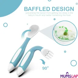 mumslap Baby Fork and Spoon Set for Feeding - SkyBlue- Food Grade PP, BPA & Phthalates Free for 6months+ babies image 4