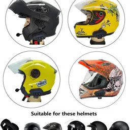 vagary Motorcycle Helmet Wireless Dual Earphone Bluetooth Calling and Music with Mic Helmet Mount image 5