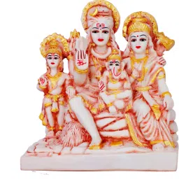 shiv parivar,shiv parivar murti, shiva parvati idol, shiv parvati murti, adiyogi Decorative Showpiece - 17 cm-16