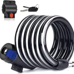Anti Theft Bike Lock, Lock for Bike Helmet, Key Lock for Bikes/Cycles Cable Lock Bicycle Lock-image-17