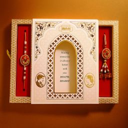 Bhaiya Bhabhi RKH-CLASSIC-09 Assorted, Gold Finish Chawal Roli Pack Set-image-2