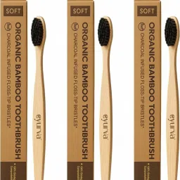 3 Pcs organic Bamboo toothbrush | bamboo with charcoal activated bristles Soft Toothbrush-15