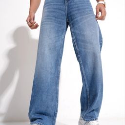 Men Boot-Leg Mid Rise Blue Jeans-image-49
