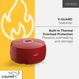 V-Guard 2 Amps Voltage Stabilizer For Up to 300 Liters Refrigerator (135 - 280 V, Fail Safe Circuit Protection, VG 50, Red) image 4