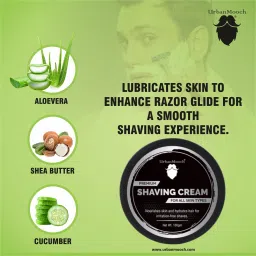urbanmooch Shaving Cream For Men with Shea Butter, AloeVera and Coconut For Smooth Shave image 3