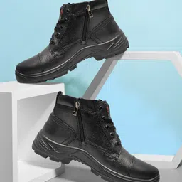 TSF 9405 Black Genuine Leather Zipper//Police Lace Up For Men-picture-10