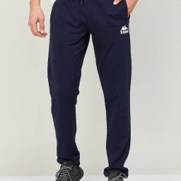 Men Solid Blue Track Pants-image-3