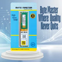 BYTE MASTER DDR4 DDR4 4 GB PC (2666 mhz Perfect for Gamers Content Creators Designers Developers pack of 2) image 2