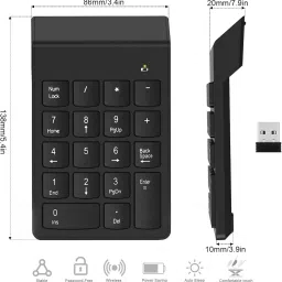 OG X NEXSA Wireless Mini Numeric Keypad Slim Numpad for Fast Input Laptop Keyboard Replacement Key image 2