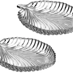 Elegant Leaf Shape Plate Quarter Plate 2 PC K521 For Serving Dry Fruit, Gift & Decor Quarter Plate-19