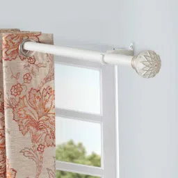 deco window Ivory Round Striped Iron Expandable 1 Curtain Rod with Accessories ( 52 to 144 Inches)-picture-36