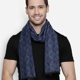 Alvaro Castagnino Men Blue & Navy Blue Patterned Muffler-13