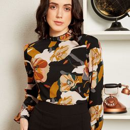 Berrylush BIZwear Black Floral Print Ruffles Top-image-24