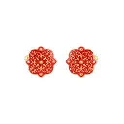 House of Pataudi Men Gold Plated Floral Shape Cufflinks-picture-19
