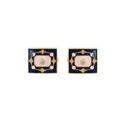 House of Pataudi Gold Plated Square Cufflinks-image-36