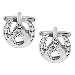 bodha Silver-Toned Horse Shoe Design Cufflink-image-54