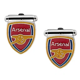 bodha Silver-Toned & Red Arsenal Club Quirky Cufflink-image-38