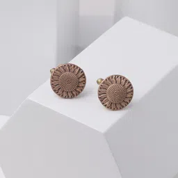 COSA NOSTRAA Men Metallic Sunflower Engraved Cufflinks-image-18
