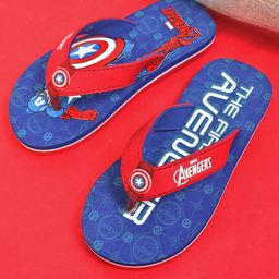 Kids Ville Boys Captain America Printed Thong Flipflops-34