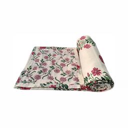 RF RELAXFEEL Green & Red Floral Heavy Winter 150 GSM Double Bed Dohar-picture-1