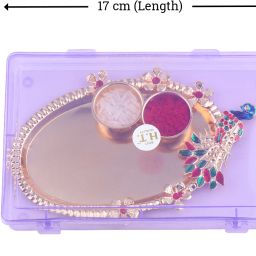 silver shine Designer NEW-1064-3036-Q2 Mauli Thread Rakhi Set image 4